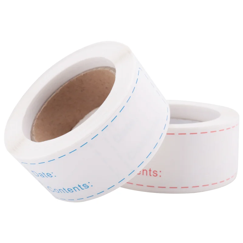 ABJY-300Pcs ملصقات الفريزر القابلة للإزالة 1 × 3 بوصة ملصقات تخزين المواد الغذائية، ملصق ورقي لفريزر الثلاجة سهل التنظيف