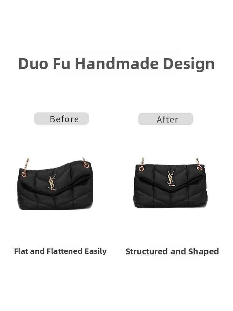 حقيبة يوزا سان لوران لولو بفر كلاود مع حقيبة تخزين داخلية مقسمة، حقيبة صغيرة ومتوسطة الحجم مع منظم داخلي من ورق دوبونت