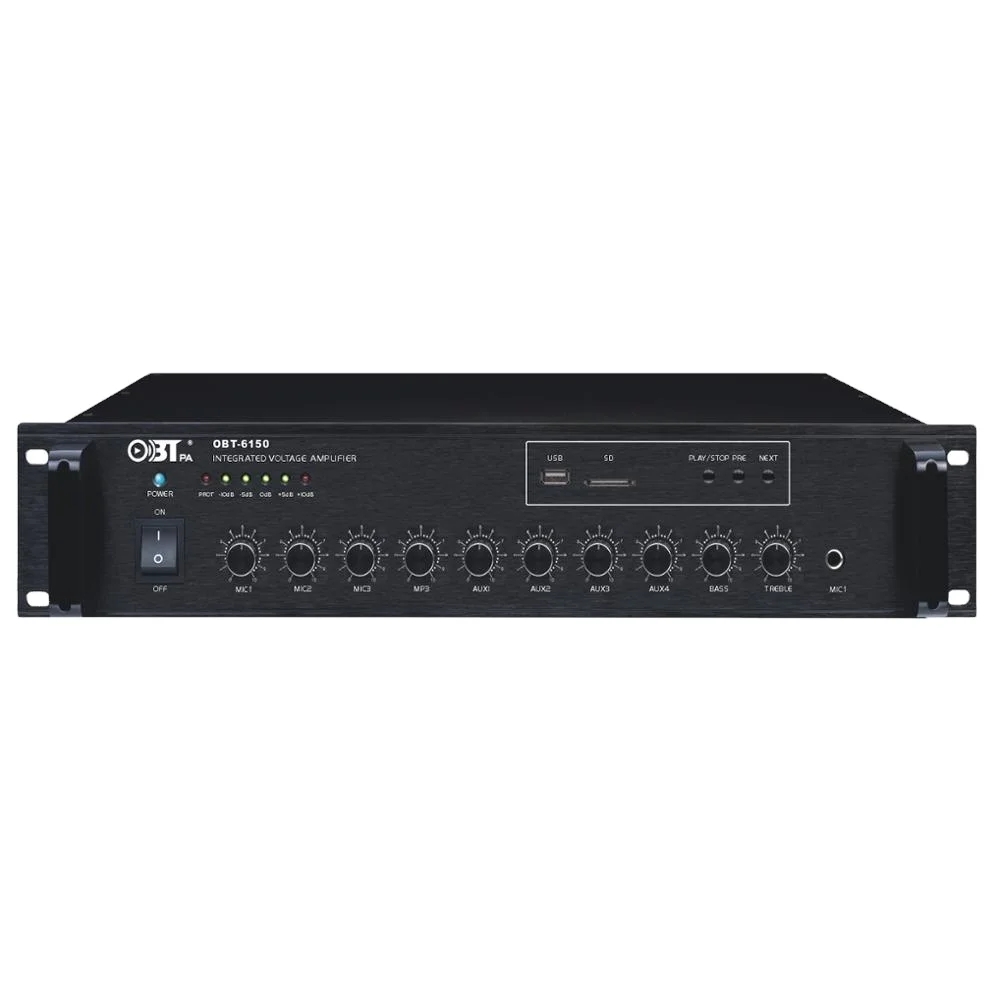 

OBT-6150 OBTPA Power Mixer Amplifier 150W Public Address System voltage 100V 70V PA Amplifier