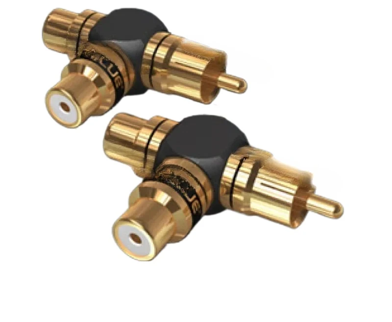 

RCA 1/2 Coaxial 1 in 2 Out Lotus Head Tee Gold Plated