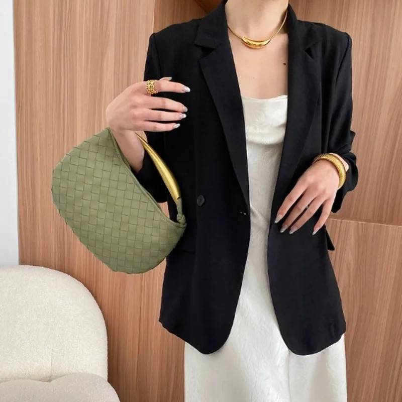 Eeovni versátil linho feminino terno casaco cor sólida botão moda plissado blazer jaqueta senhora do escritório 2025 verão novo 1a1194