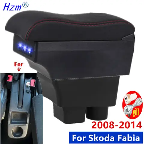 Skoda FABIA 팔걸이 상자 Skoda Fabia II 2 자동차 팔걸이 보관함 2008-2014 인테리어 전용 개조 자동차 액세서리