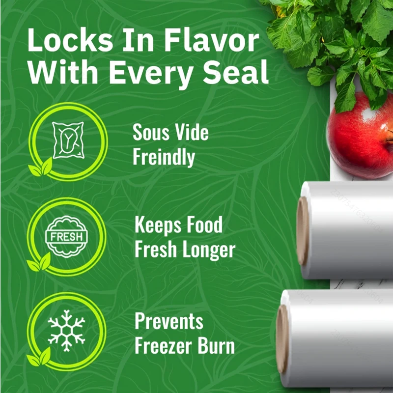 4 قطع أكياس سد الفراغات: 4 لفات (عرض M/L/XL)، 3 أمتار لكل منهما. مثالية لتخزين المواد الغذائية ووس فيديو وإعداد الوجبات. متوافق مع المكنسة الكهربائية