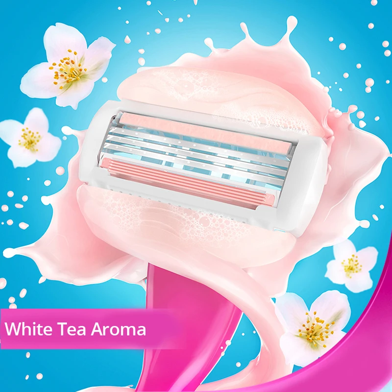 Gillette Venus Razor Blade 3 Layer Shaving Razor Blade Heads Replacement Built-in Spa Soap Bar for Women Body Shaving