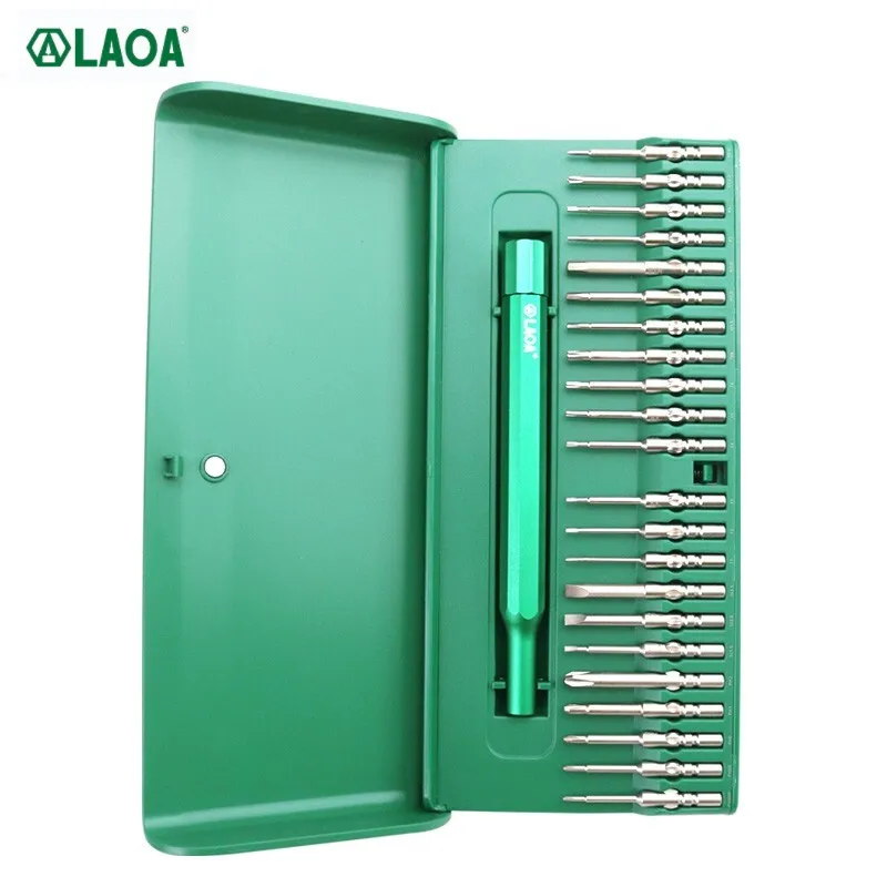 LAOA Precise Screwdrivers Set 22 in 1 S2 Precision Phone Repair Tool Kit 4mm Magnetism Bits with Screwdriver Handle