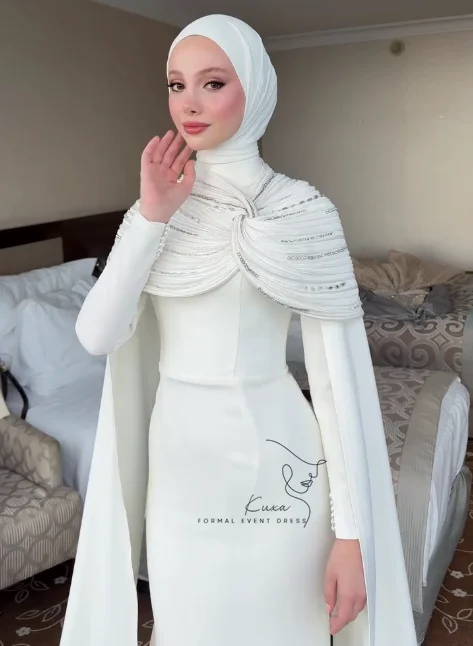 KUXA Customized Elegant Vintage Sweet Beads Wedding Dresses Ruffle Cape Stylish Formal Occasion Bridal Gowns robe de mariée 2026
