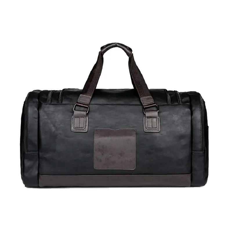 حقيبة أمتعة رجالية ذات سعة كبيرة من البولي يوريثان، حقائب سفر للأعمال، حقيبة يد محمولة بكتف واحد باللون الأسود #1