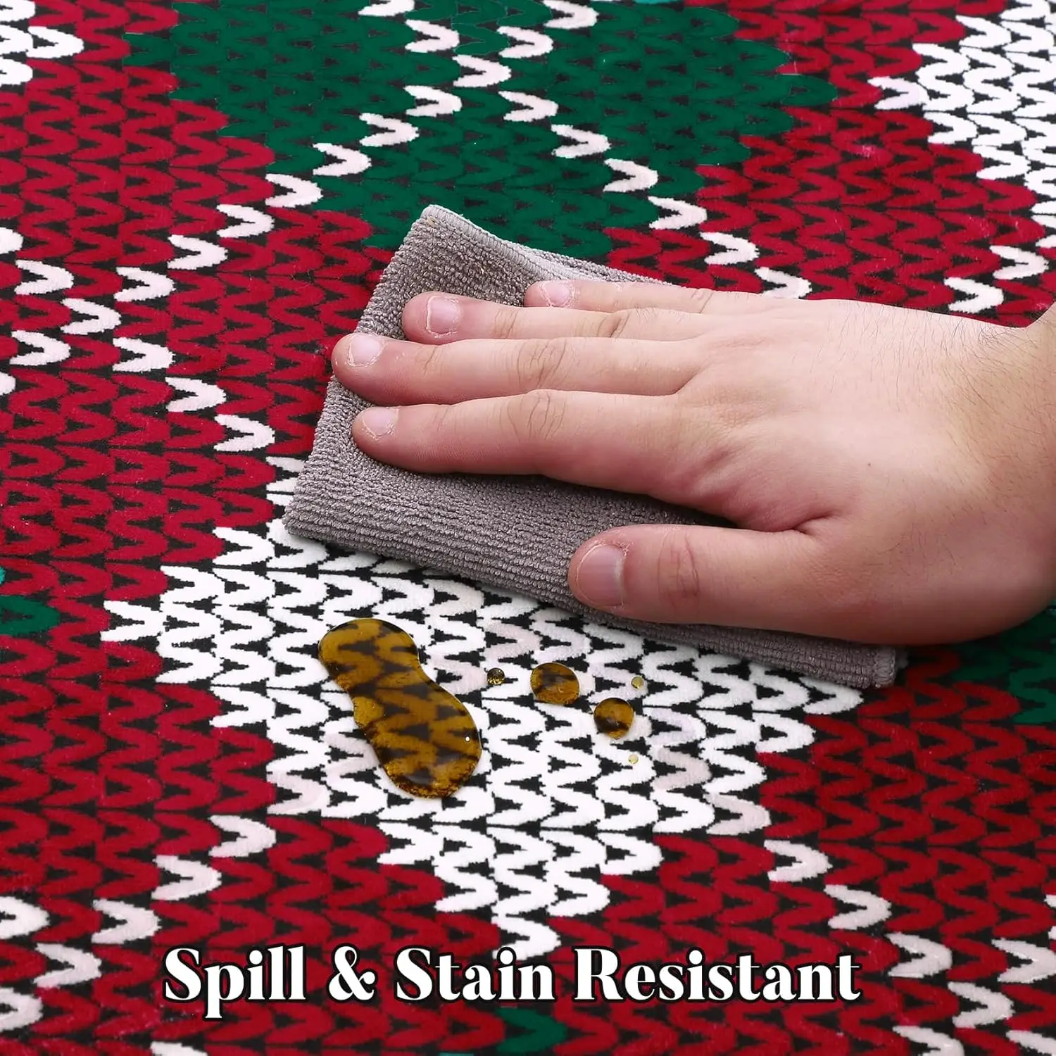 Christmas Plaid Rug Modern Holiday Doormat Soft Machine Washable for Indoor Home Xmas Decor