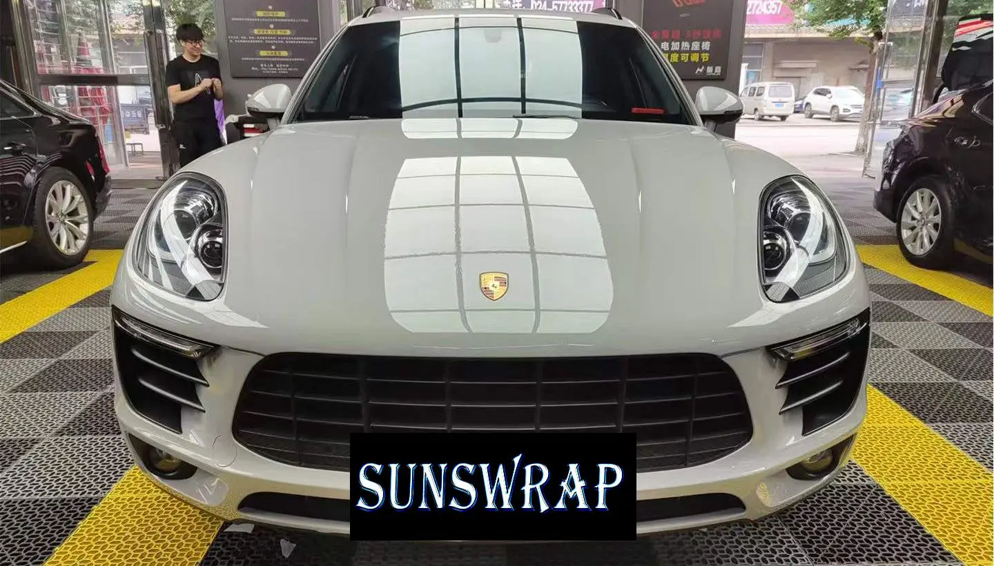 2024 Super Gloss Porschegray Vinyl wrapping film Bright Glossy vinyl wrap 1.52x18M roll quality Warranty