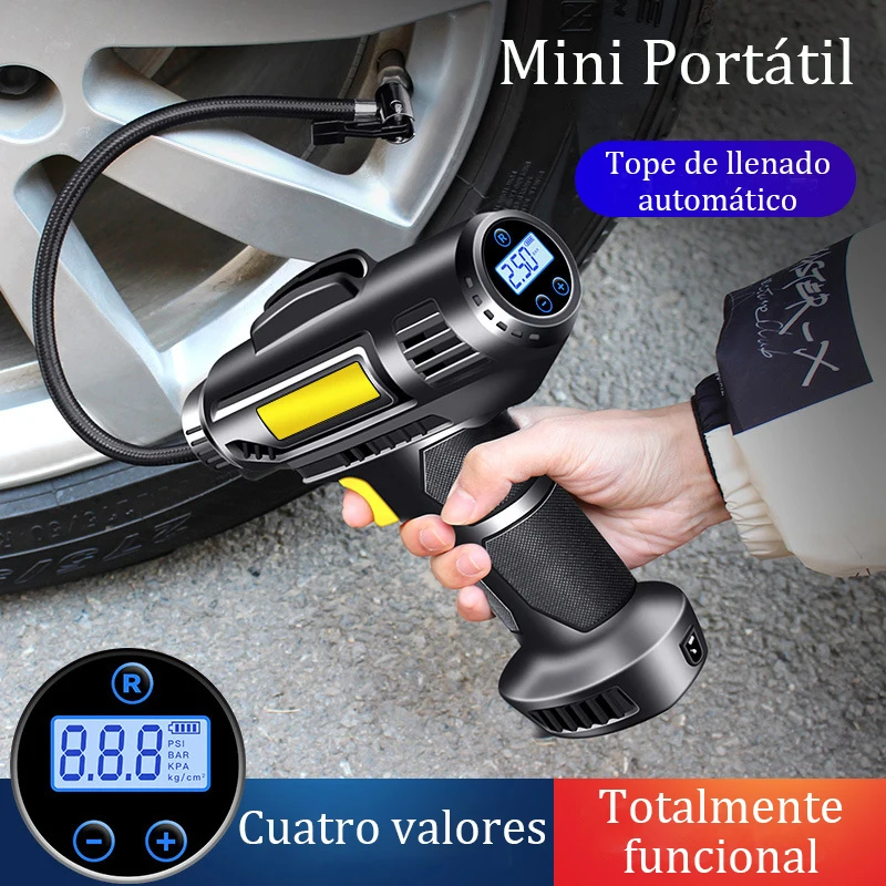 120W Cordless Handheld Car Inflator Pump Smart Digital Display Inflator Corded Portable Air Pump Car Tyre Air Compressor