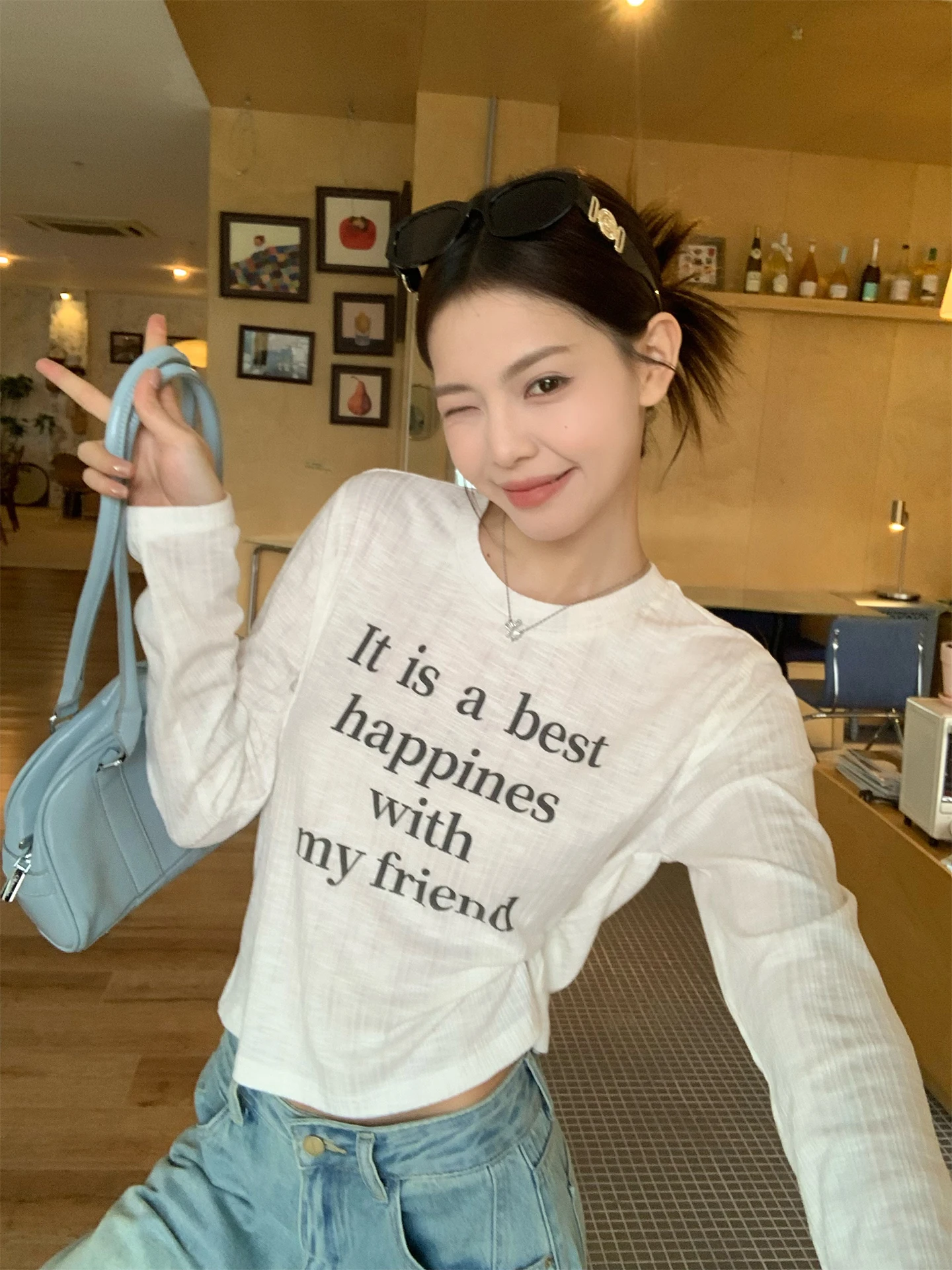 Song Zhengen White Long Sleeve Lace Women's T-shirt Autumn New Style Slim Fit Beautiful Base Shirt Trendy Top Commute Style
