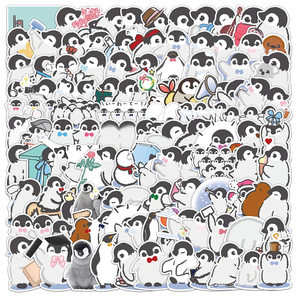 10/30/50/100pcs Funny Cartoon Penguin Pingu Stickers Cute Decal for Motorcycle Phone Diary Helmet Animal Sticker Classic Kid Toy