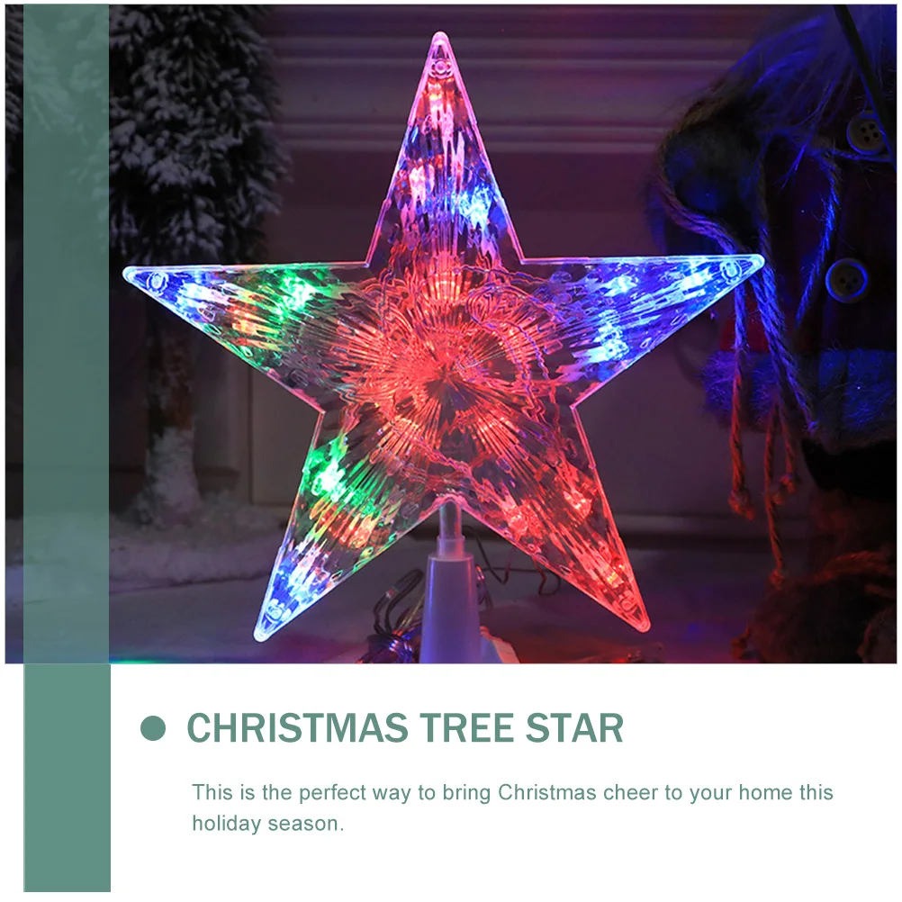 

Plastic Christmas Tree Star Topper Large Treetop Adornment Xmas Supplies Pentagram Five pointed Universal Size Festive Decor