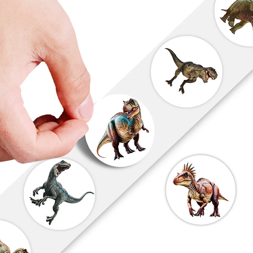 100-500pcs 1inch Anime Dinosaur Animal stickers for Children Reward Encourage Decal Scrapbooking DIY Accessories Gift