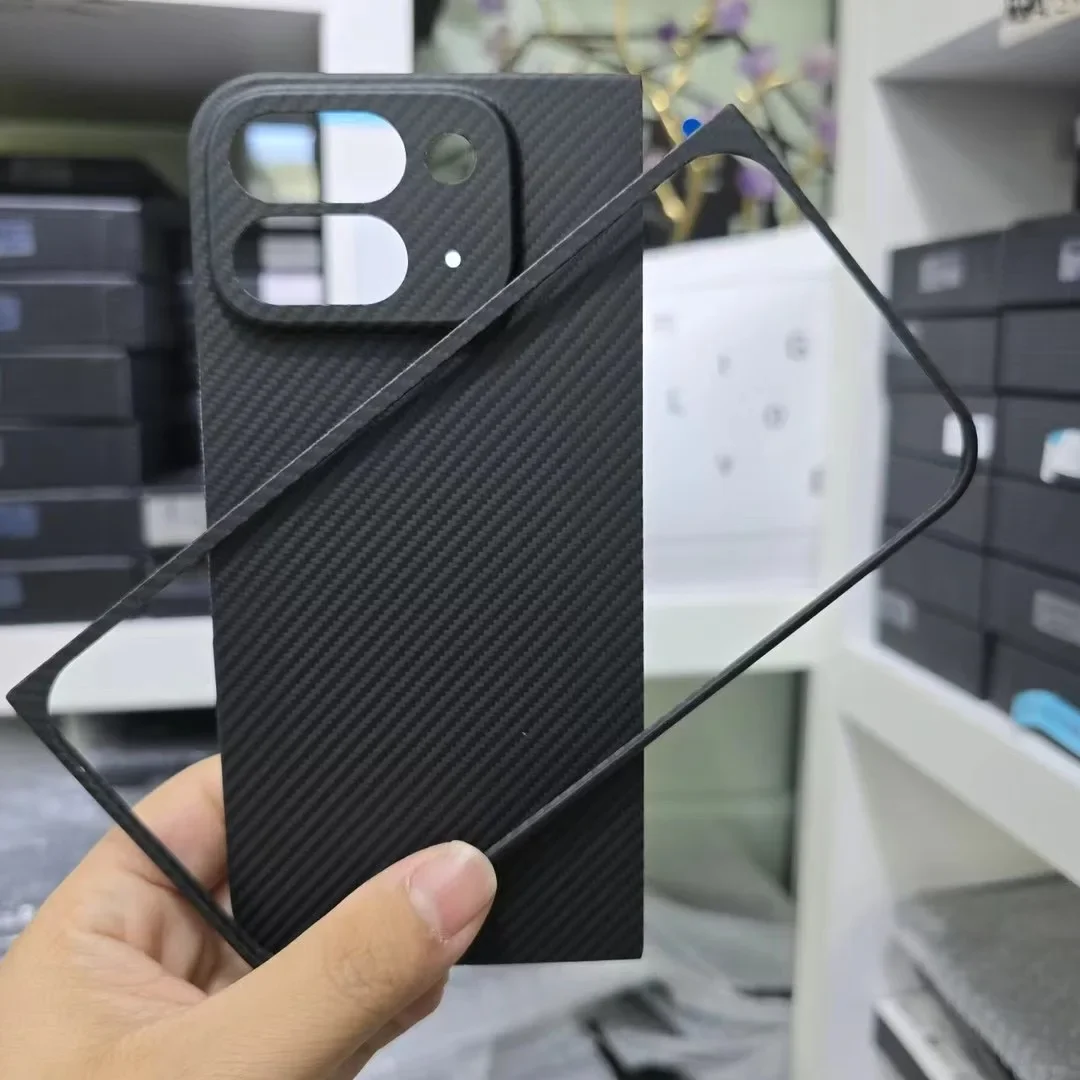 600D Real Aramid Carbon Fiber Phone Case For Google Pixel 9 Pro Fold Pixel9Fold 5G Matte Ultra Thin Hard Bulletproof Armor Cover