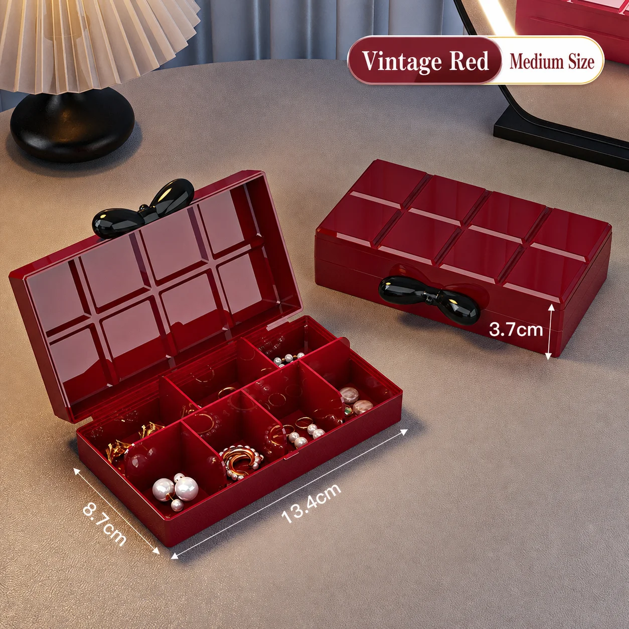 Divided Jewelry Box Dust-Proof Travel Jewelry Case Pp Jewelry Box Compact For Business Trips Home Storage Travel