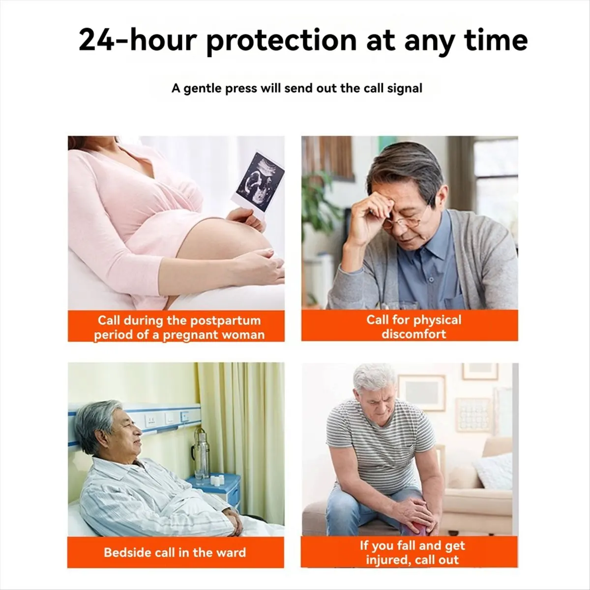 【DT56】Tuya Smart WiFi Elderly Caregiver Pager SOS Call Button Emergency SOS Alert System for Seniors Patients Elderly Home