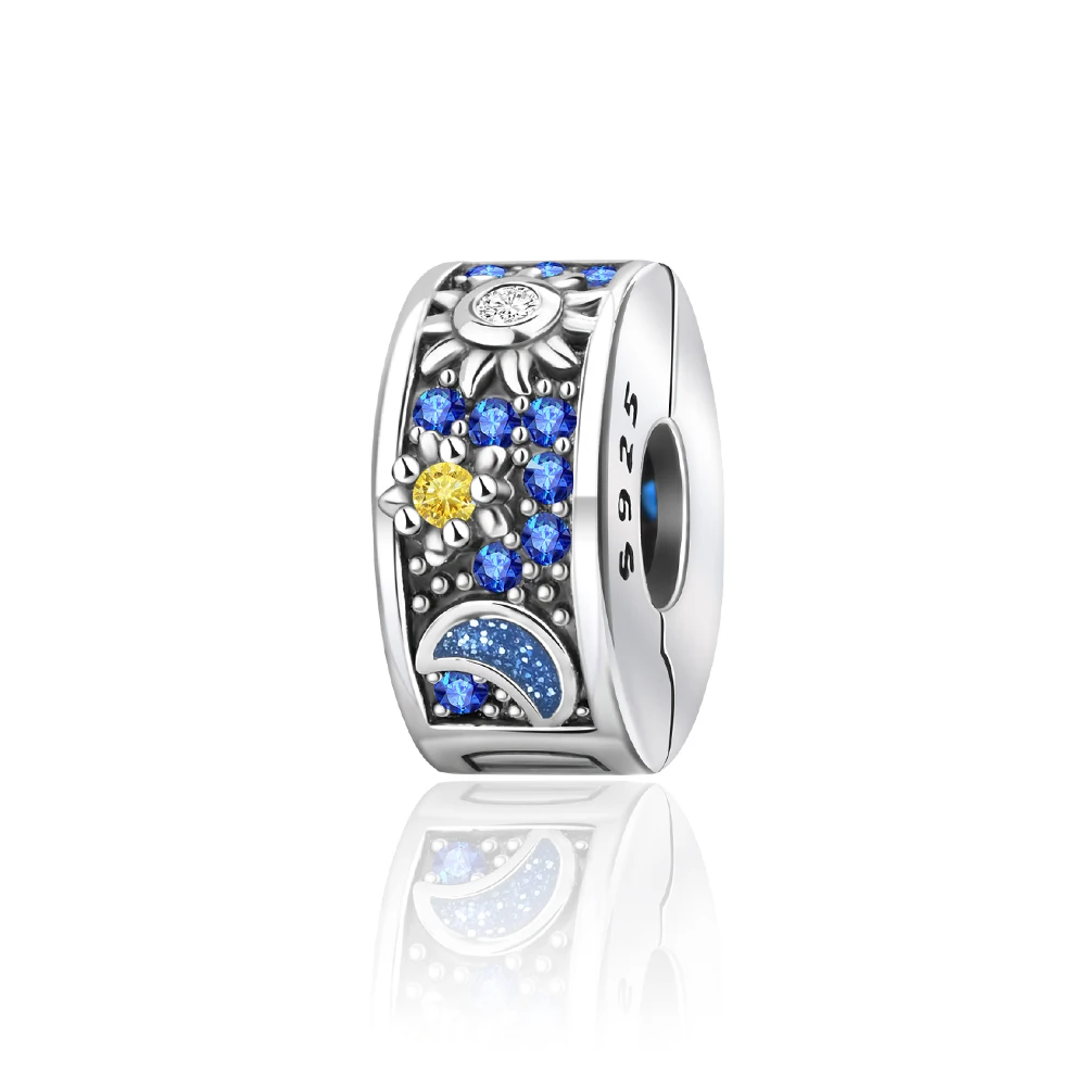 

Ahthen 925 Sterling Silver Hot Sale Beads Sun, Star, Moon Charm fit Snake Chain Bracelets Necklaces for Women Jewelry Making