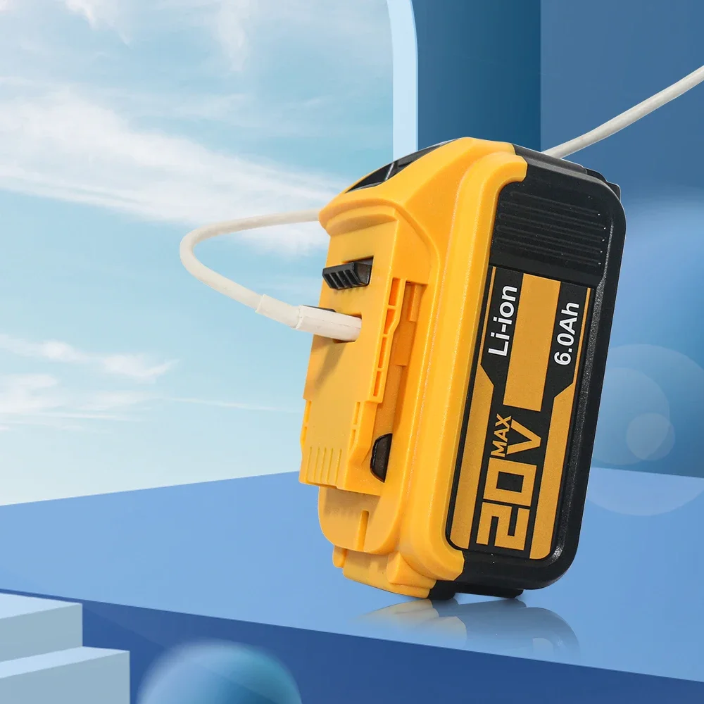 

For DEWALT 20V 6.0Ah 6000mAh-Type-C Power Tool Li-ion Battery, Replacement DCB200 DCB202 DCB203 DCB204 DCB205 DCB206