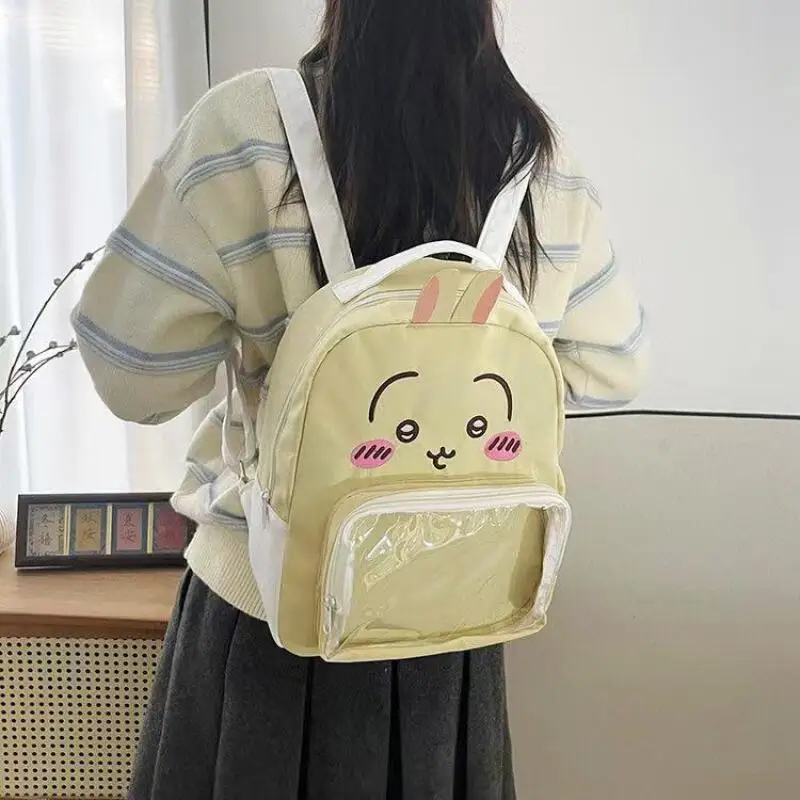 Chiikawa Cute Girls Backpack Crossbody Cartoon Backpack Student Kawaii Cartoon Travel Storage Bag Anime Figure Mobile Phone Bag