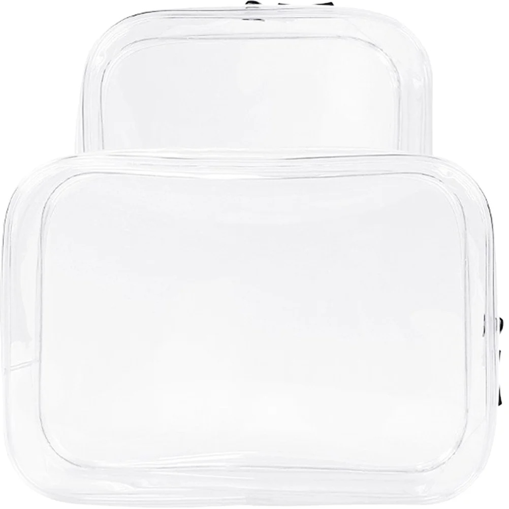 2 Pcs Simple Transparent Bag Miss Makeup Bags Clear Toiletry Pvc Teen Sundries