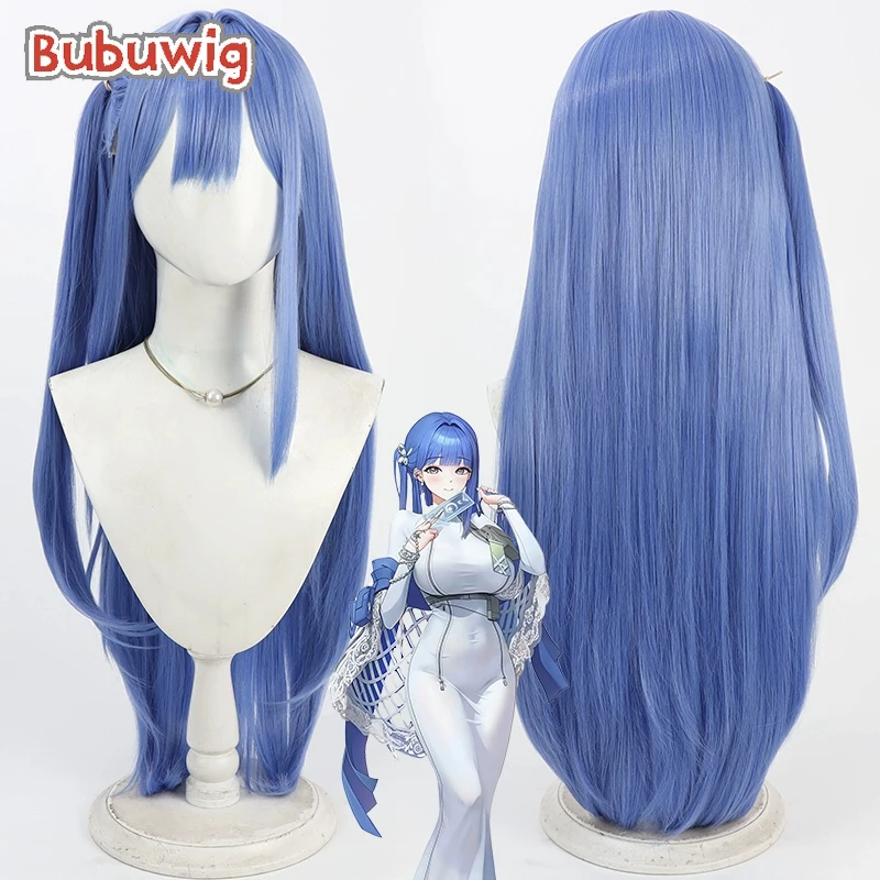 

Bubuwig синтетические волосы Arcana, парики для косплея, игра Nikke The Goddess of Victory Arcana, длинный синий парик с хвостиком 80 см, термостойкий