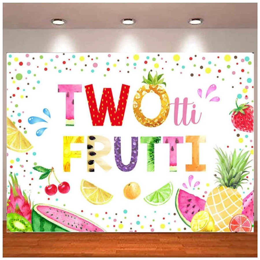 

Twotti Fruity Background Tropical Fruits Birthday Party Photography Backdrop Watermelon Pineapple Baby Shower Photo Studio