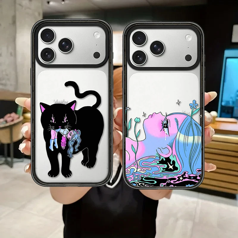 6083117 Impact Black Border Magnetic Phone Case Cover for IPhone 13 14 15 16 17 18 Pro Max Case