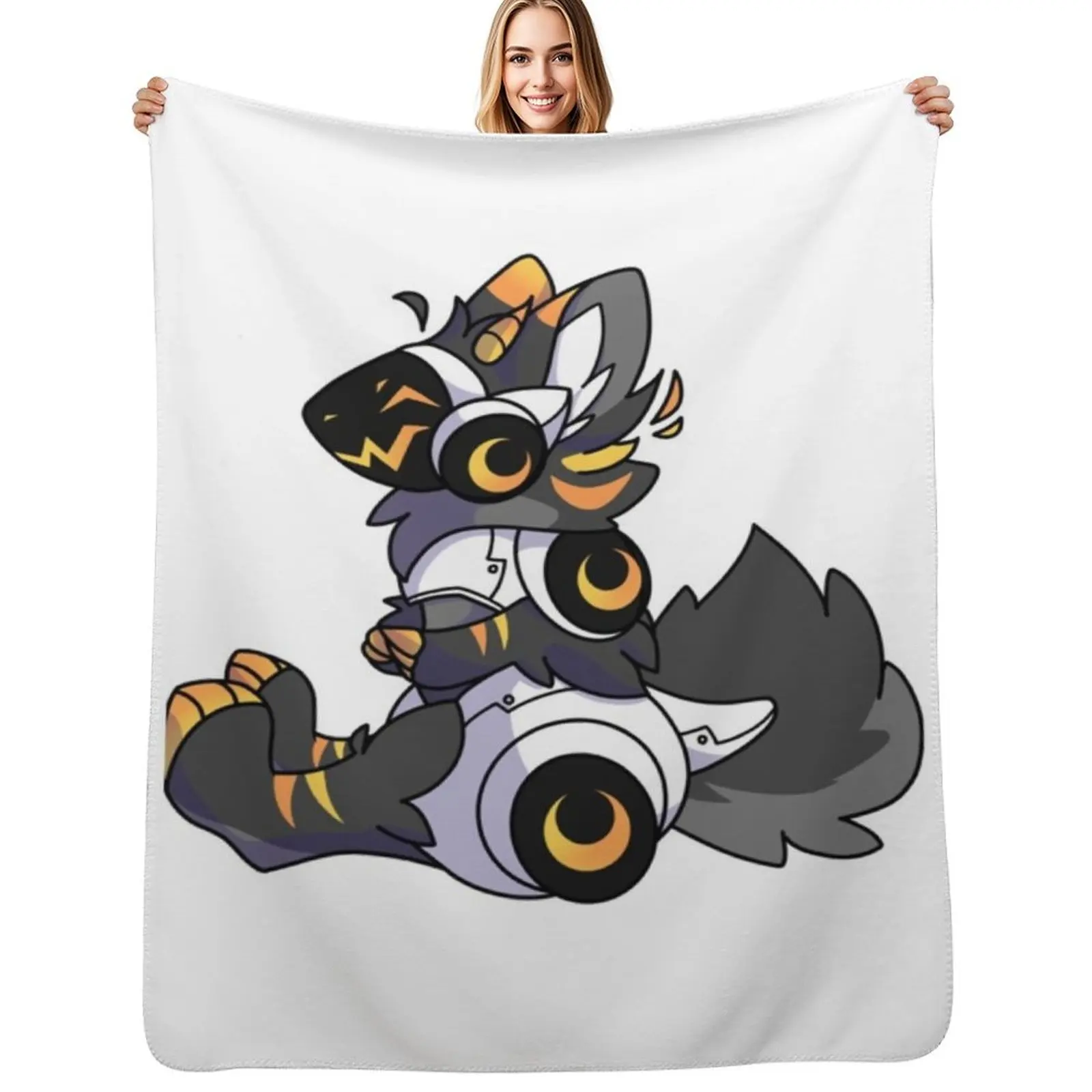 

Lemondrop the Protogen Throw Blanket Decorative Soft Throw Blanket for Couch Sofa