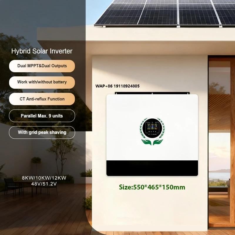 Wholesale ODM OEM Dual Outputs Hybrid Solar Inverter 48V 8KW 10KW 12KW Solar Charge Controller Anti-reflux 220V 230V AC