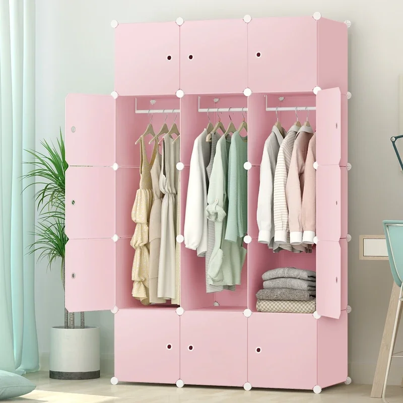 Placard Simple Wardrobe Open Nightstands Display Shelves Mobiles Fabric Jewelry Makeup Nordic Closet Cube Armario Home Furniture