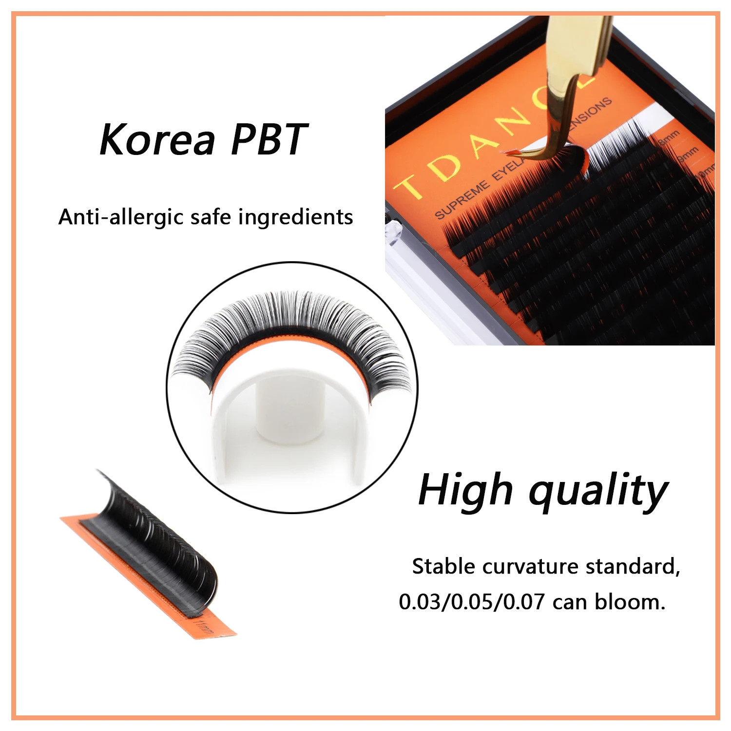 TDANCE 16Rows Korea PBT Faux Soft Mink Cilios Individual Eyelash Extension Supplies Professional Natural Russian Volume Lashes