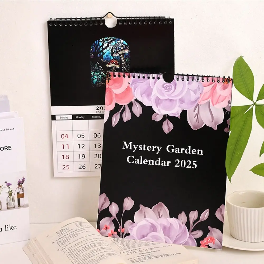 18 meses 2025 calendários lunares de parede floresta escura ins inglês calendário de suspensão de parede 2024-2025 agenda organizador calendário planejador