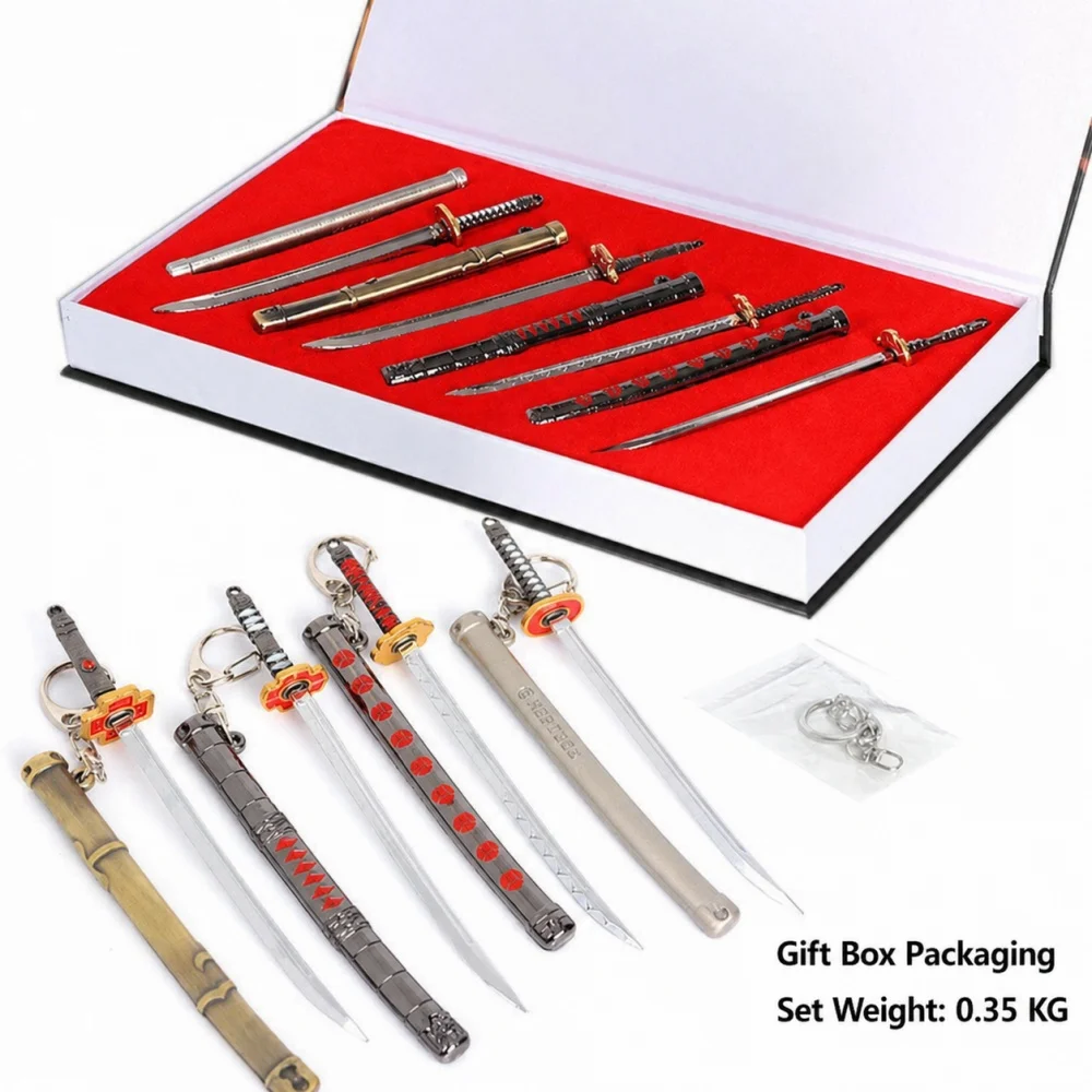 Anime One Piece Zoro Sword Keychain Box Set Toys Katana Pendant for Cosplay Party Favor Bag Decor Collection Birthday Gifts view 2