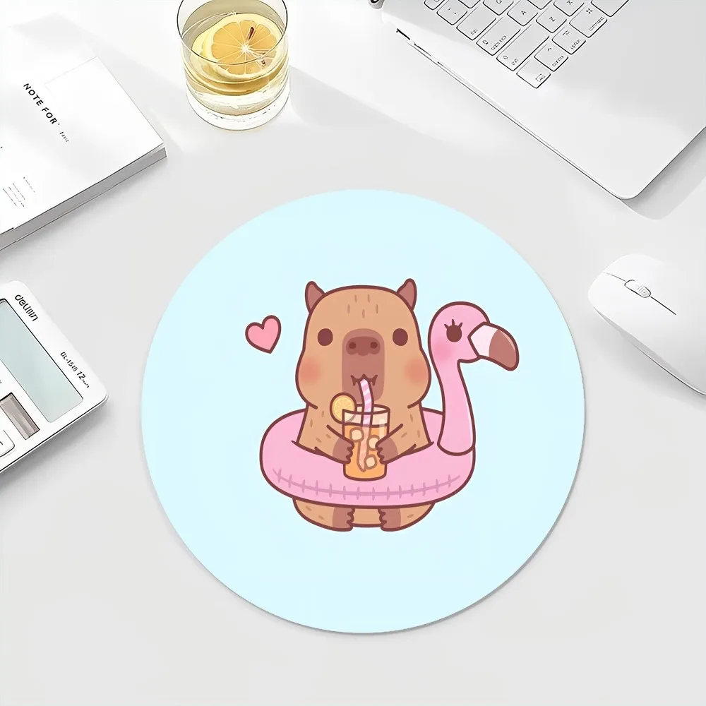 Tikar lantai Capybara lucu INS pasang bulat alas Keyboard alas meja kabinet siswa alas cangkir Mousepad Desktop Gamer
