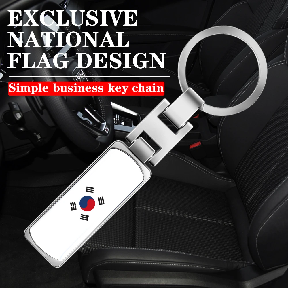 Car Styling Keychain National Flag Korea Badge Keyring Key Holder For Tesla Model 3 Model Y Model Y Juniper Model 3 Highland