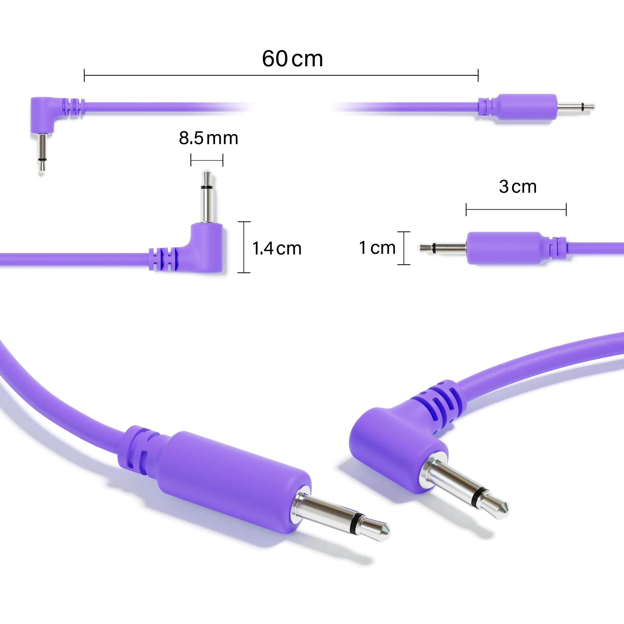 ExcelValley 1 szt. Hybrydowe, modułowe kable patch Mono TS 3.5mm 1/8 cala Eurorack do syntezatora — zdjęcie produktu 5