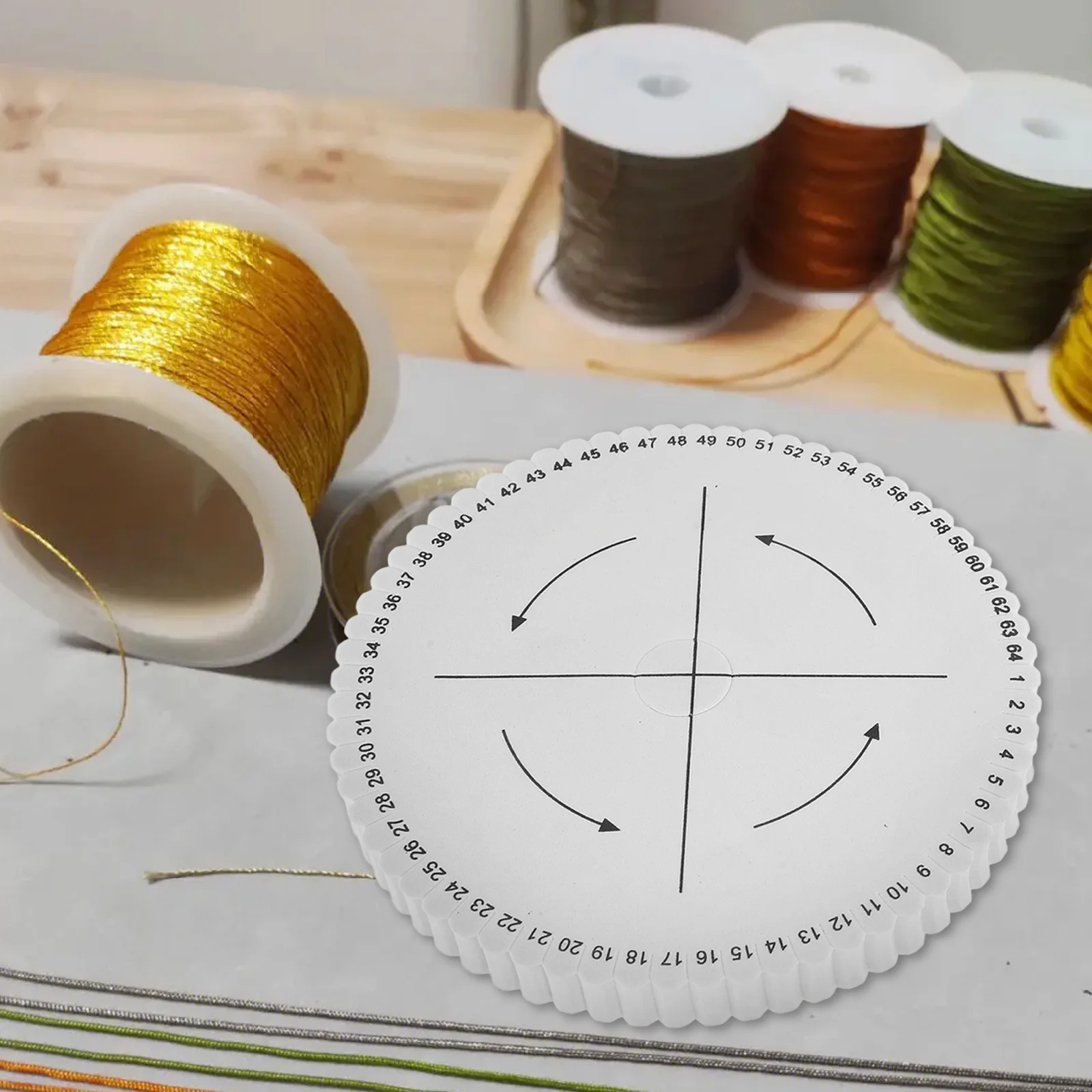 

64Slot Braiding Disk For Bracelet Making Kumihimo Board Round Weaving Tool Diy Jewelry Craft Stringing Plate Knitting