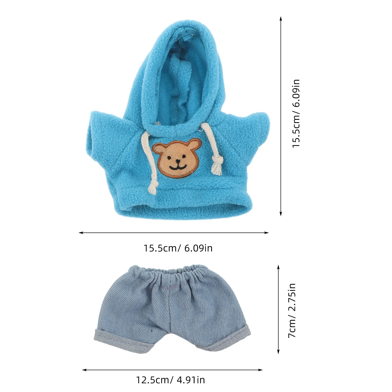 4pcs Bear Stuffed Animal Clothing Set For 8 Inch Cute Diy Bear Clothes Hoodie Jeans Outfit, Diy Kawaii Accessories