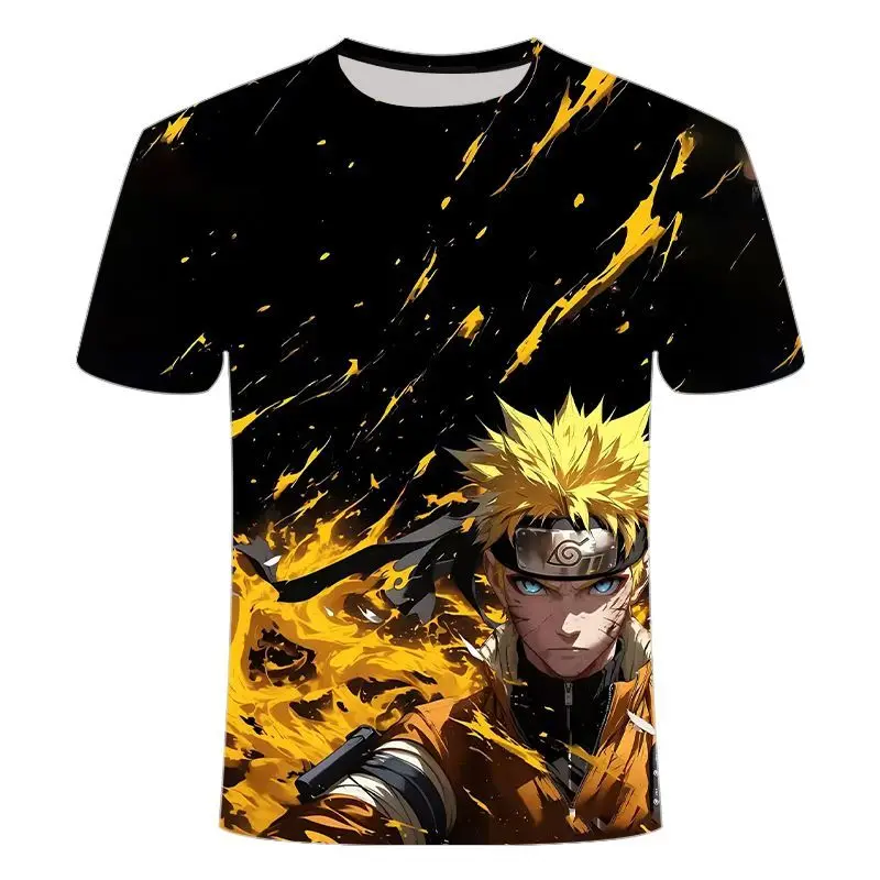 2025 الصيف الساخن بيع ناروتو نمط سلسلة 3D طباعة العصرية شخصية طاقم الرقبة قصيرة الأكمام T-Sh #2