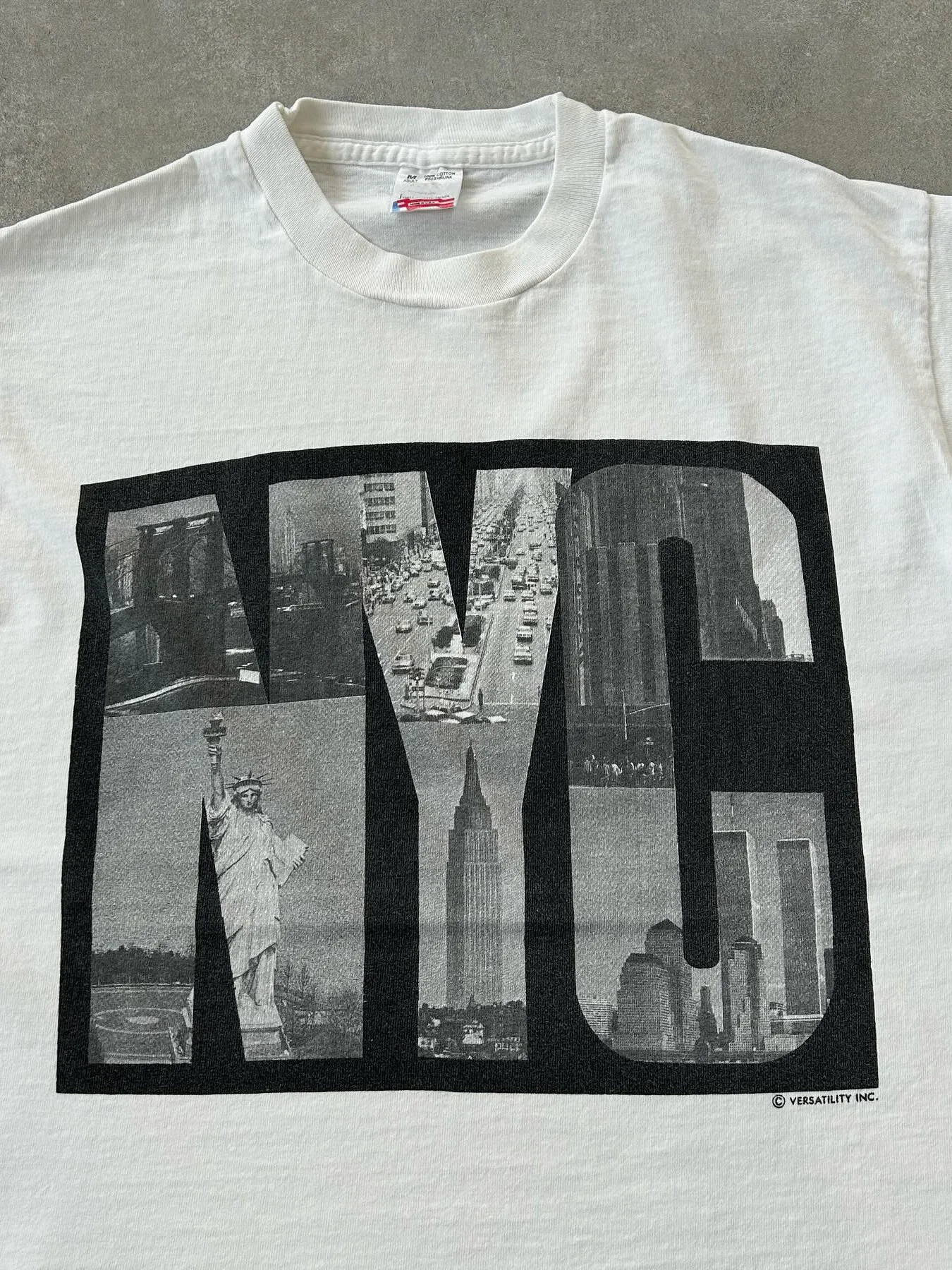 Vintage New York Landmark Style Short Sleeve 90s T-Shirt Design Sensation Cotton Comfortable Breathable round Neck Tee
