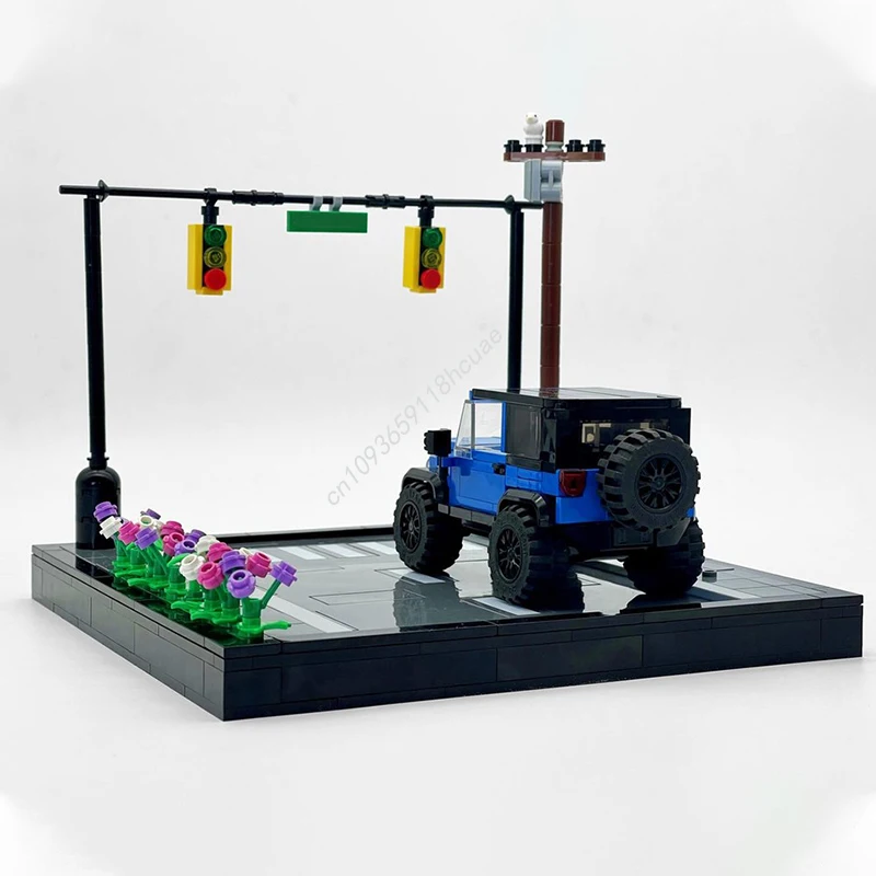 

314 шт. MOC светофор, диорама, городские строительные блоки, рождественские детские вечерние сувениры, сумка для подарков, версия STEM, образовательный подарок «сделай сам»