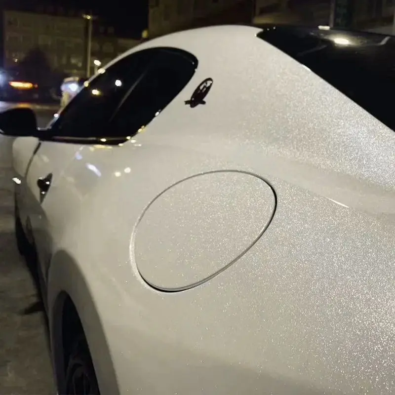 سوبر الماس الأبيض لمعان سيارة التفاف الفينيل PET سيارة فيلم ل كامل سيارة قسط التفاف فيلم فقاعات لاصقة ذاتية شارات السيارات الحرة #4