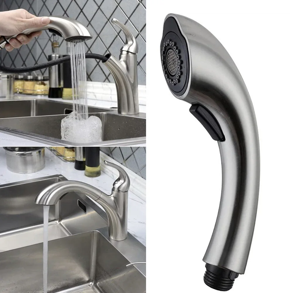 Reliable ABS Construction, Brushed Nickel Finish, Anti Tarnish Coating, Kitchen Sink Pull Out Faucet Sprayer Replacement