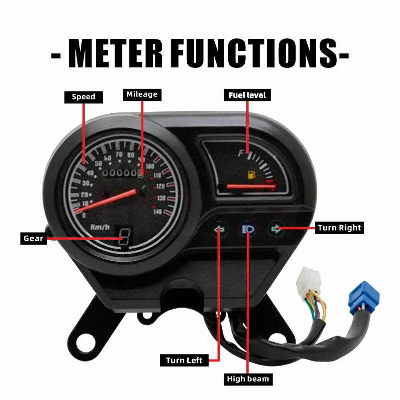 Motorcycle Analog Speedometer Tachometer Dashboard Mechanical Pointer Odometer Gauge Instrument For Italika Ft125 Ft150
