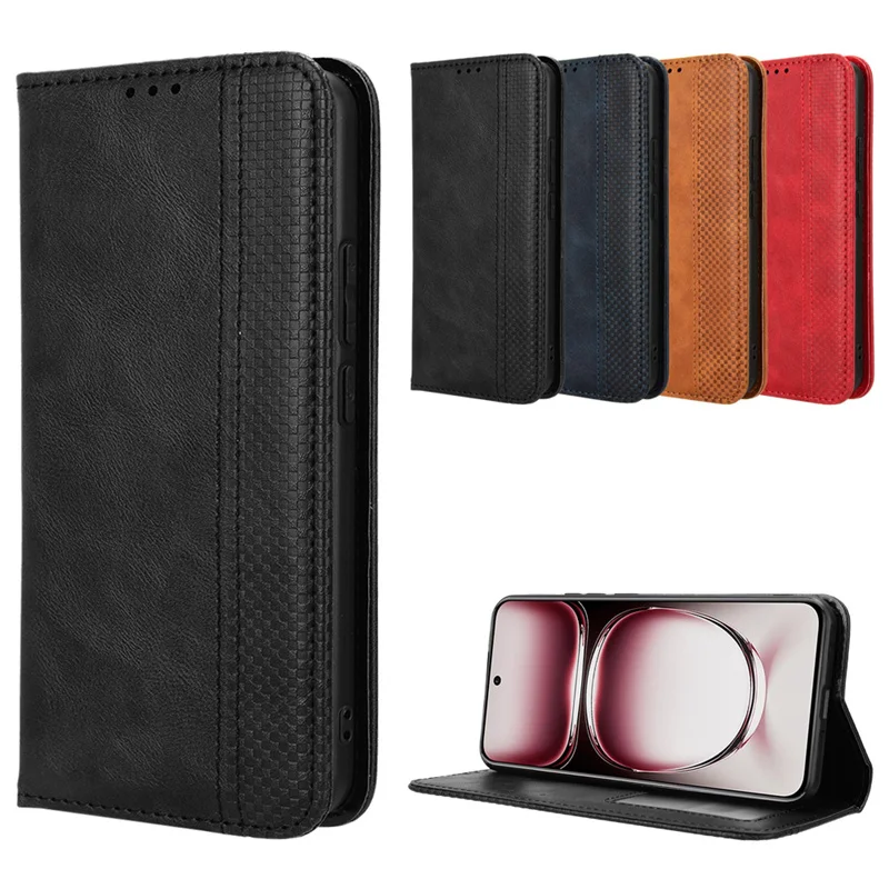 For Oppo Reno12 Pro 5G Case luxurious Leather Retro Magnetic Protect Cover For OPPO Reno 12 Reno12 Pro 5G Phone Bags