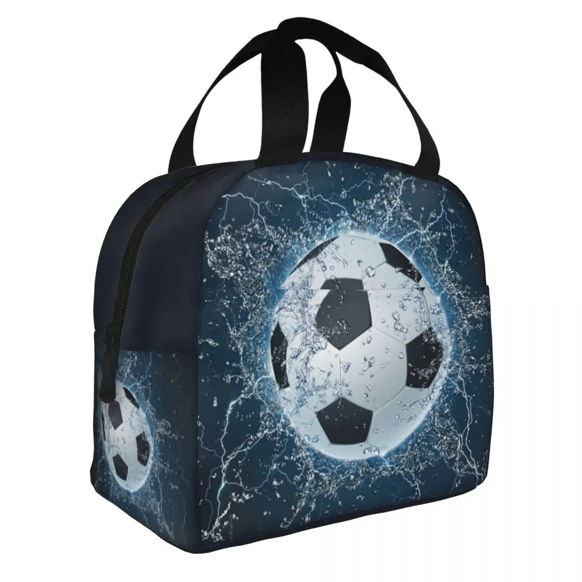 Soccer Ball Insulated Lunch Bag Cooler Bag Meal Container Football Sports Portable Tote Lunch Box Bento Pouch Work Picnic