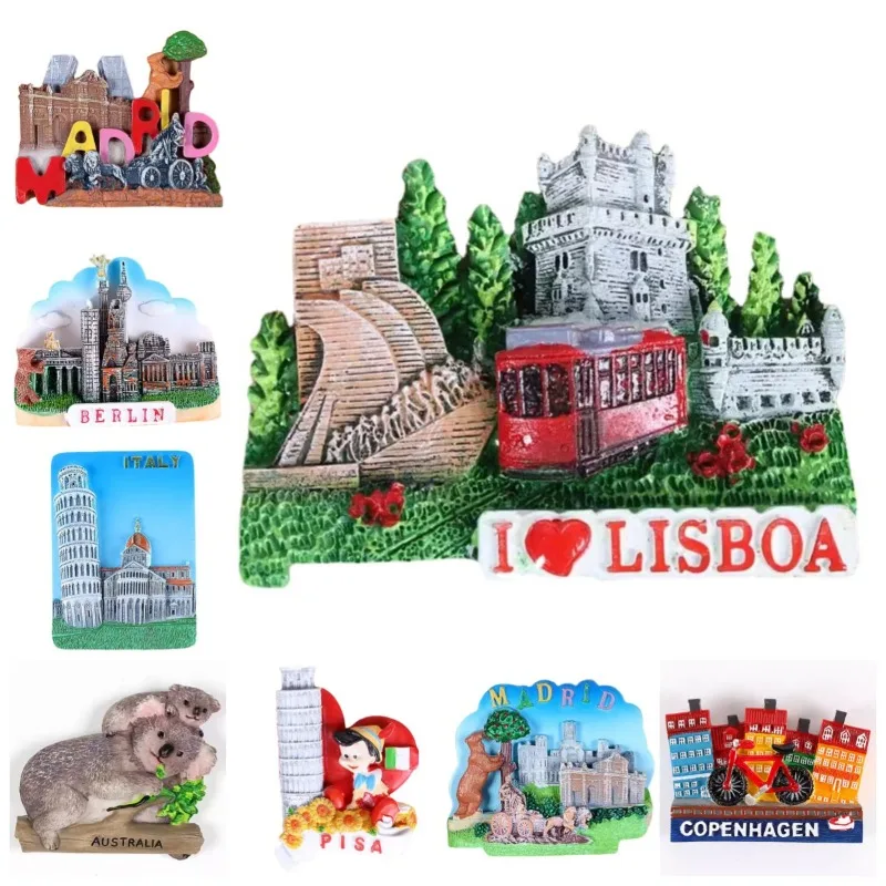 Italy Pisa Travelling Souvenirs Spain Madrid Denmark Copenhagen Fridge Stickers Home Decor Vietnam Fridge Magnets Wedding Gifts