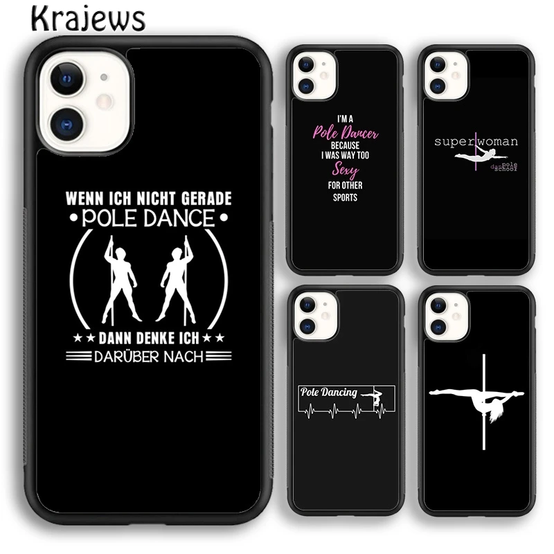 Krajews Pole dance dancing Fitness Phone Case Cover For iPhone 16 15 14 plus XS XR 11 12 mini 13 pro max coque Fundas