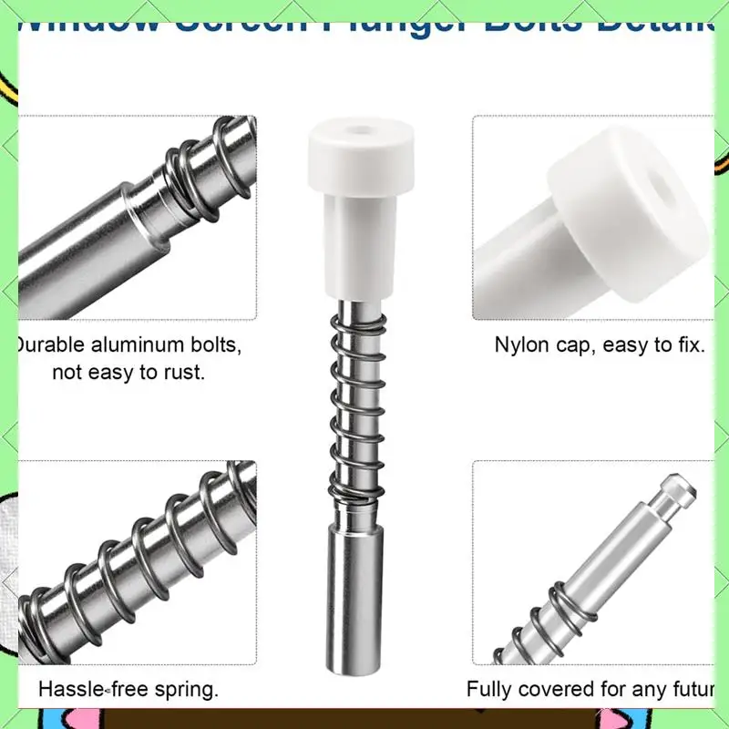 

30 Pack Window Screen Plunger Latches 5/32 Inch X 1-1/2 Inch,For Aluminum Window Screens,Plunger Latch Clips-BAAQ